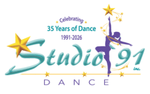 Twirling Studio 91 35th year logo